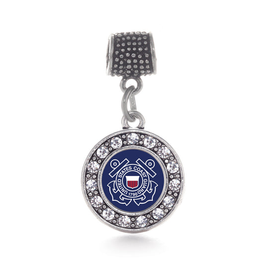 Silver Coast Guard Symbol Circle Memory Charm