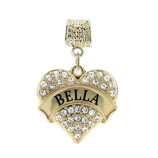 Gold Bella Pave Heart Memory Charm