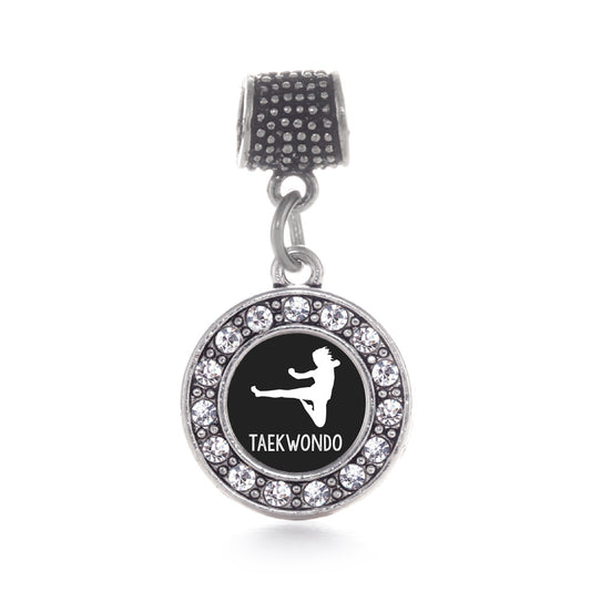 Silver Taekwondo Circle Memory Charm