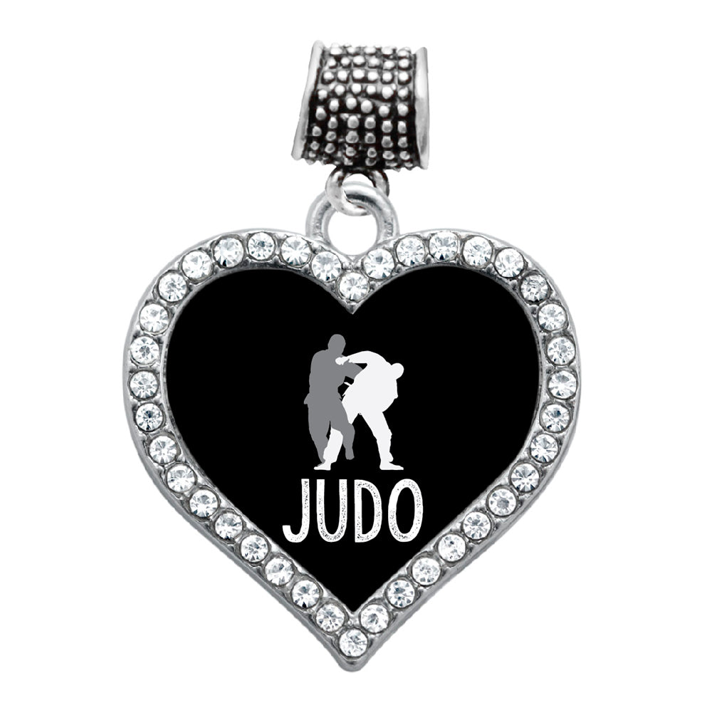 Silver Judo Open Heart Memory Charm