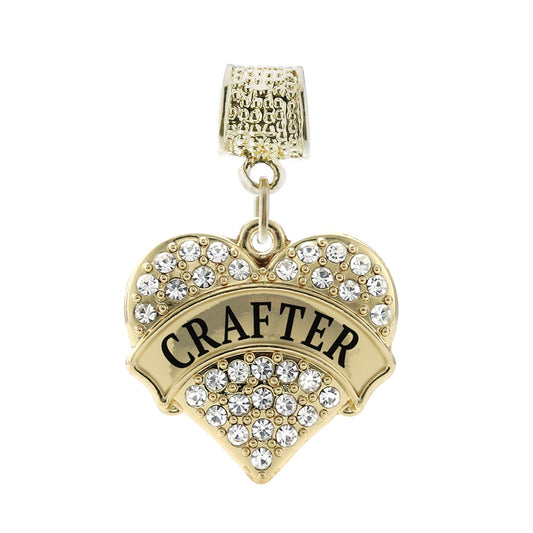 Gold Crafter Pave Heart Memory Charm