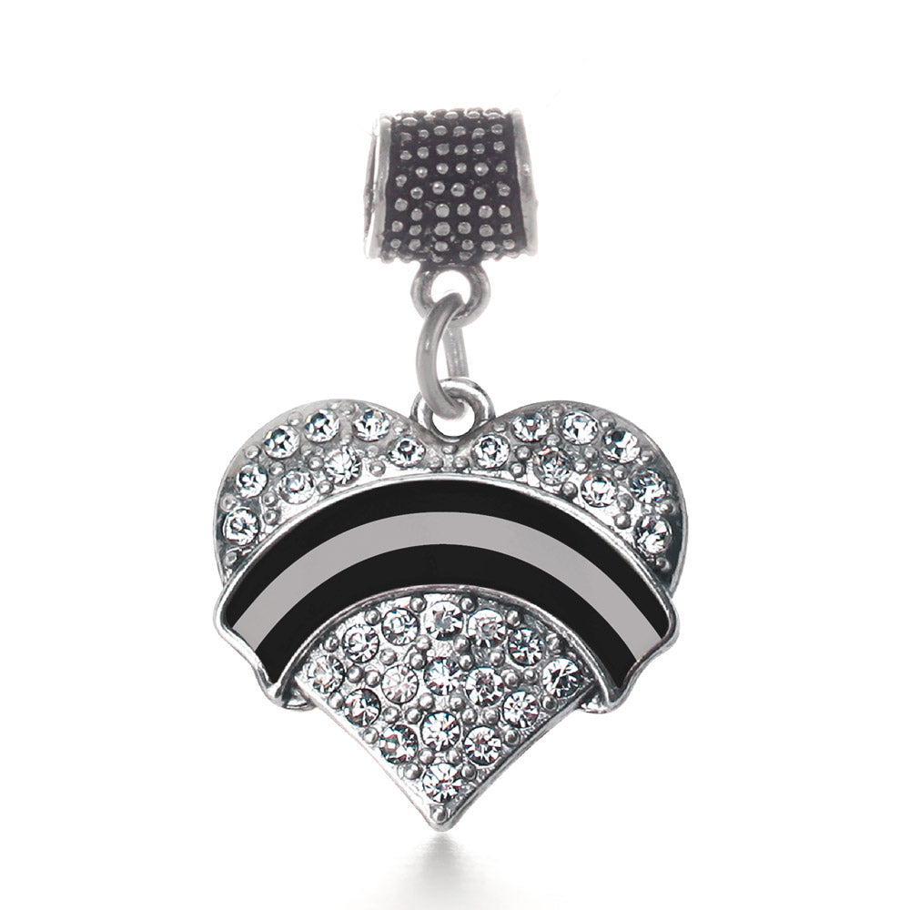 Silver Corrections Support Pave Heart Memory Charm