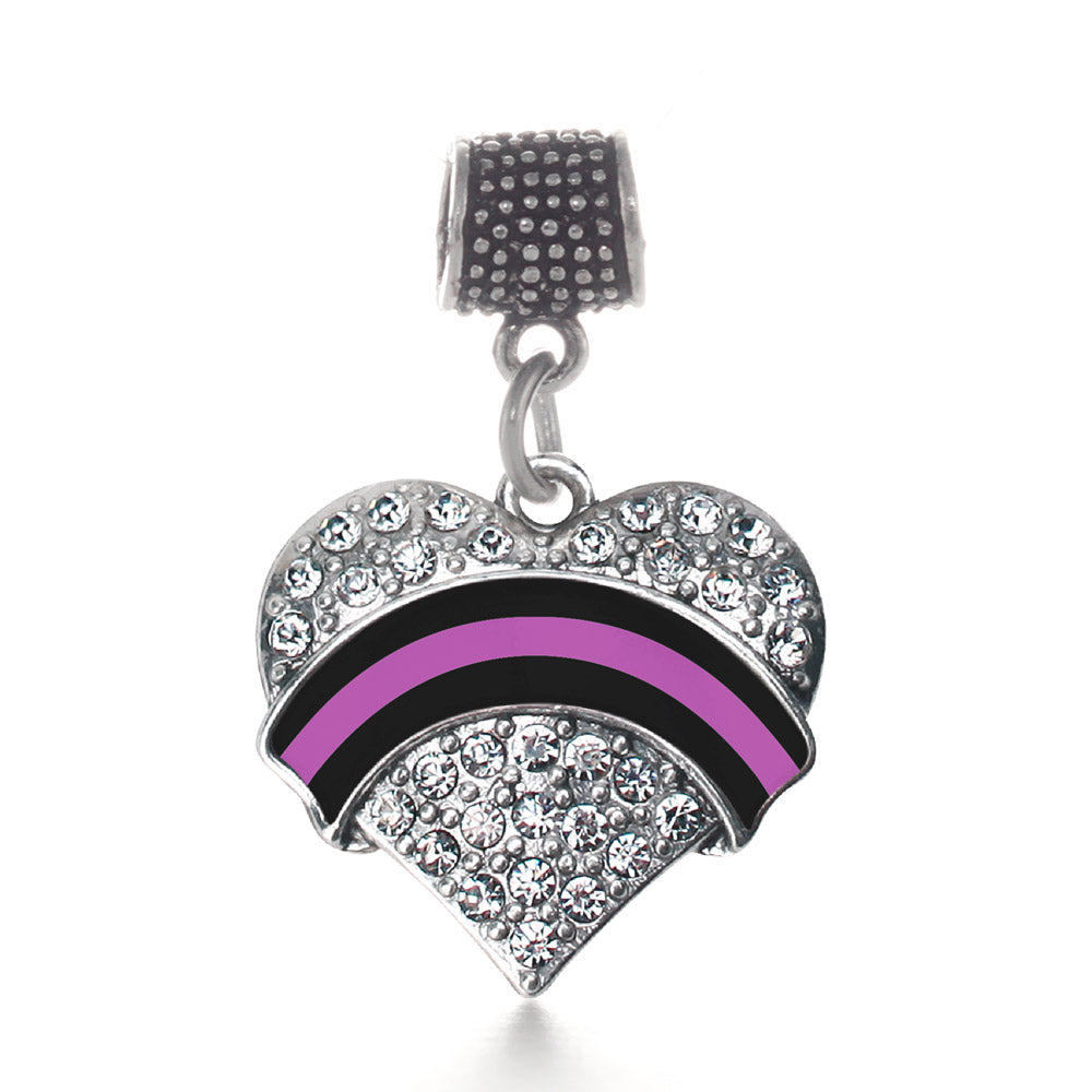 Silver Political Office Injury Support Pave Heart Memory Charm