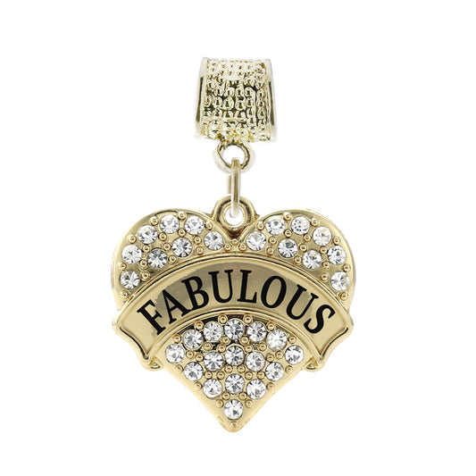 Gold Fabulous Pave Heart Memory Charm