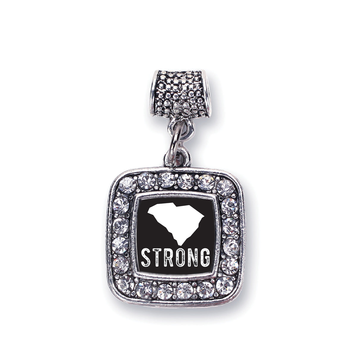 Silver South Carolina Strong Square Memory Charm