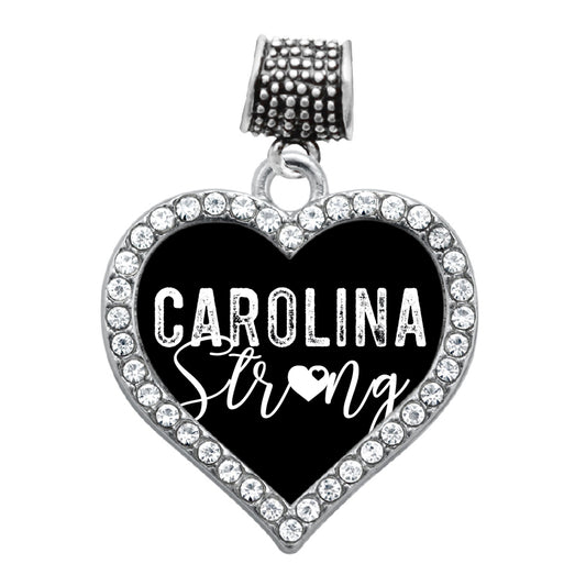 Silver Carolina Strong Open Heart Memory Charm