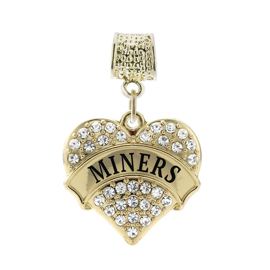 Gold Miners Pave Heart Memory Charm