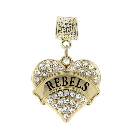 Gold Rebels Pave Heart Memory Charm