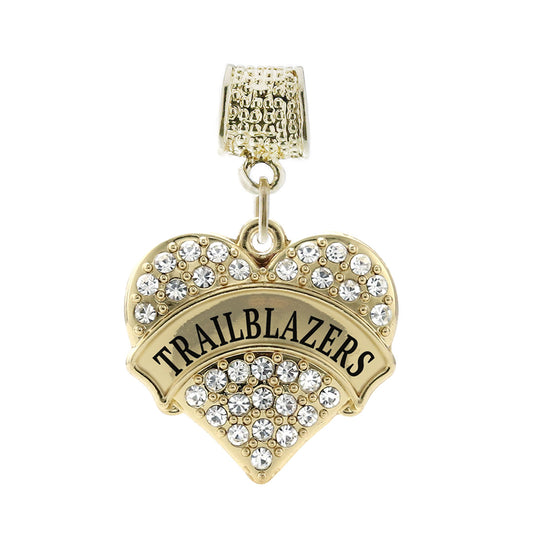Gold Trailblazers Pave Heart Memory Charm