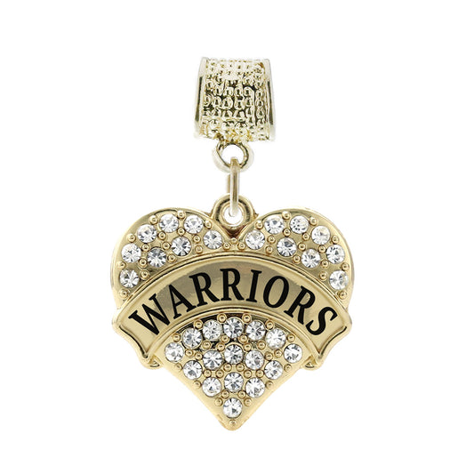 Gold Warriors Pave Heart Memory Charm