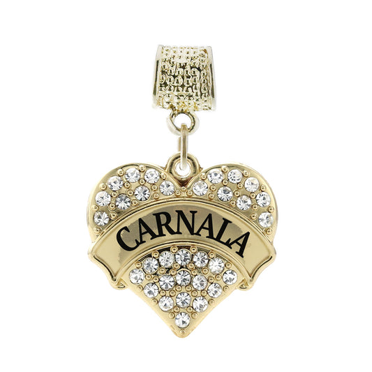 Gold Carnala - Sister Pave Heart Memory Charm