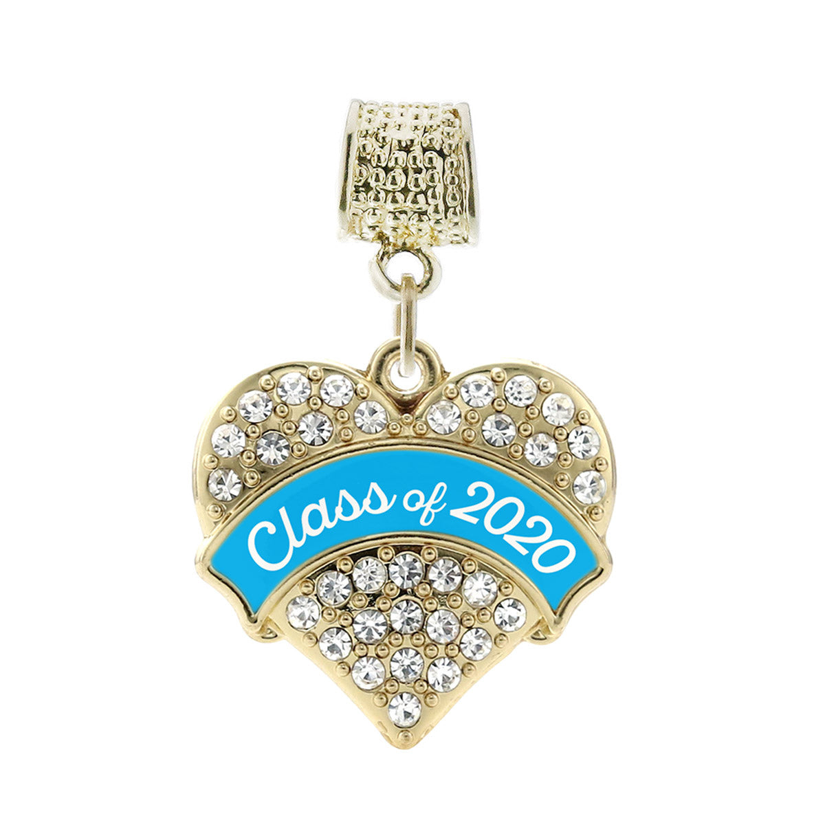 Gold Class of 2020 - Blue Pave Heart Memory Charm