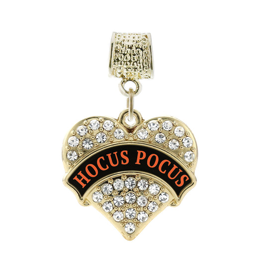 Gold Hocus Pocus Pave Heart Memory Charm