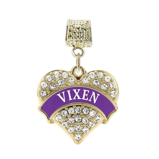 Gold Vixen Pave Heart Memory Charm