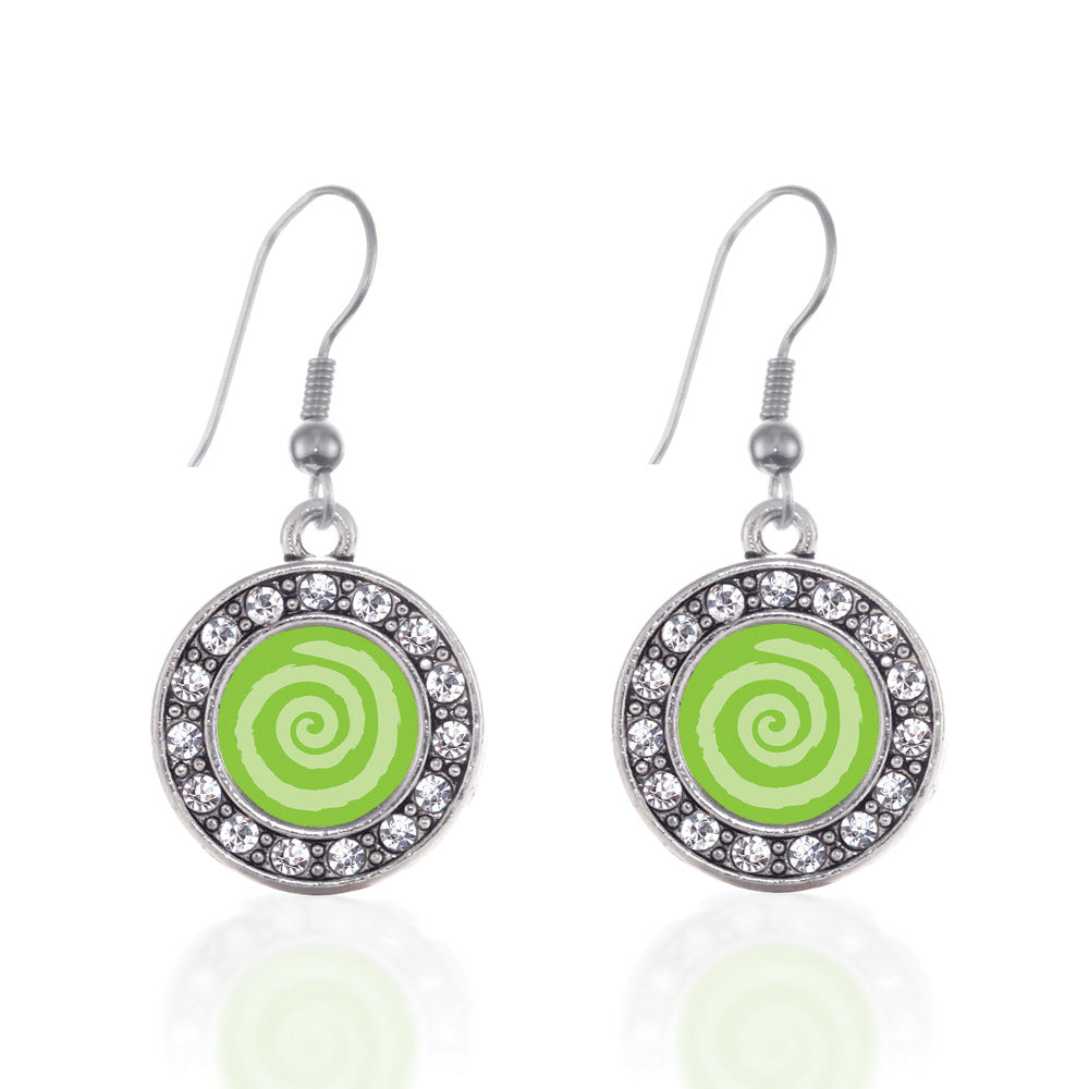 Silver Essential Tremor Symbol Circle Charm Dangle Earrings