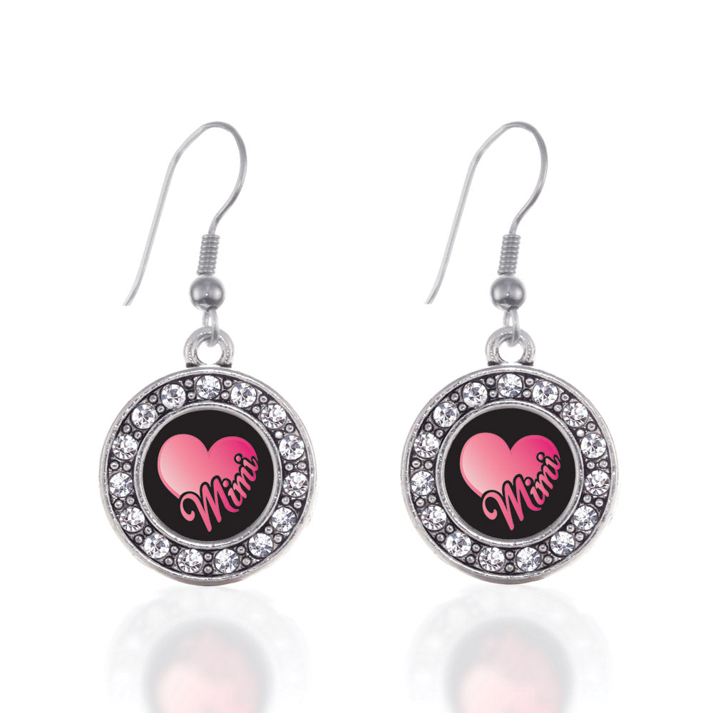 Silver Mimi Circle Charm Dangle Earrings