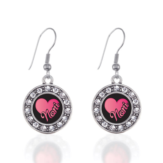 Silver Noni Circle Charm Dangle Earrings