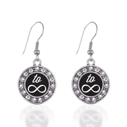 Silver To Infinity Circle Charm Dangle Earrings