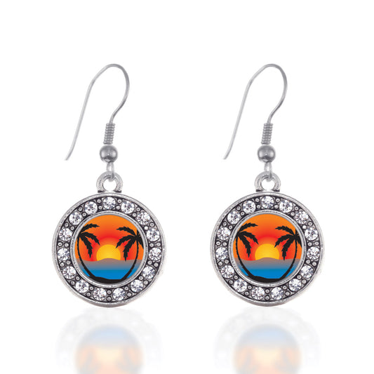 Silver The Perfect Get-Away Circle Charm Dangle Earrings