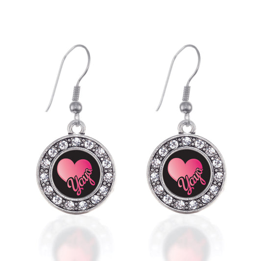 Silver Yaya Circle Charm Dangle Earrings