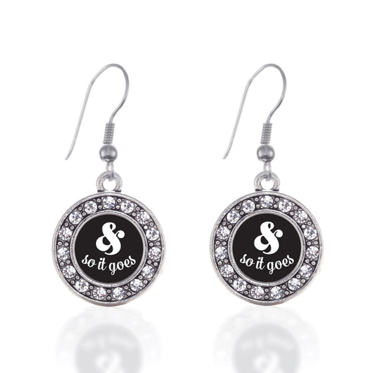 Silver And So It Goes Circle Charm Dangle Earrings