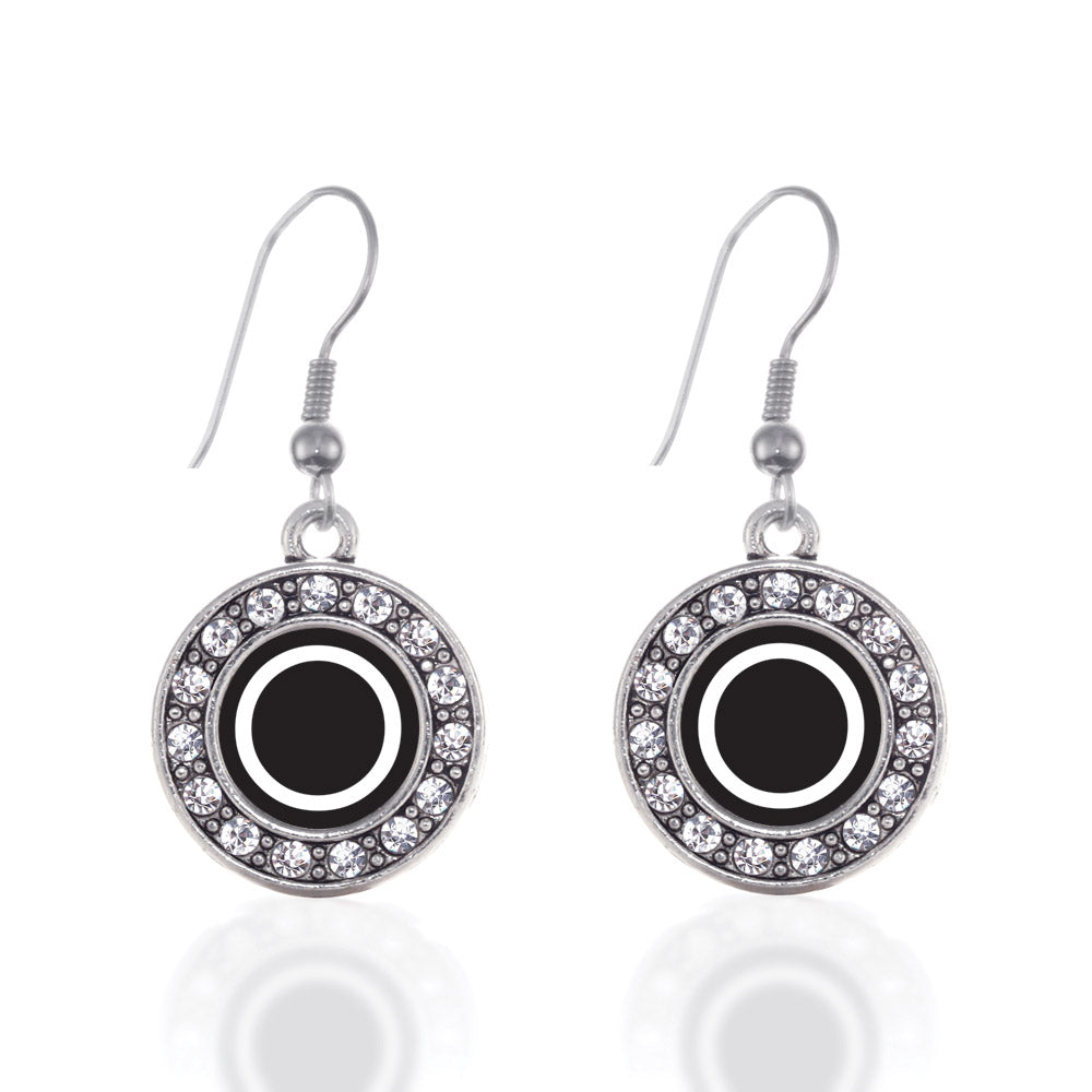 Silver My Initials - Letter O Circle Charm Dangle Earrings