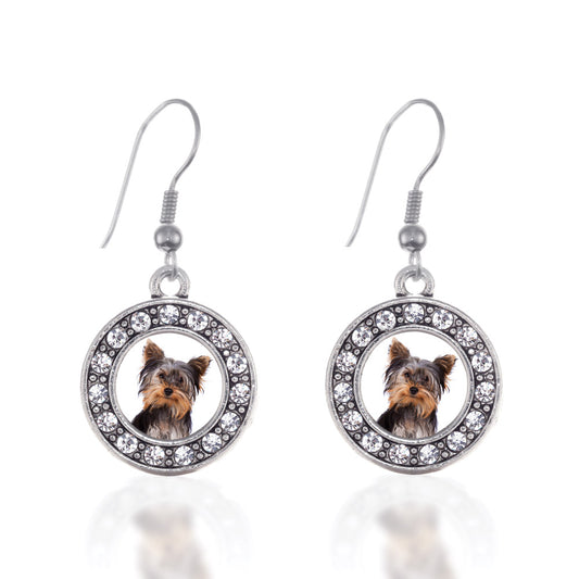 Silver The Yorkshire Circle Charm Dangle Earrings