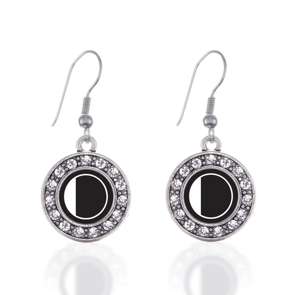 Silver My Vintage Initials - Letter O Circle Charm Dangle Earrings