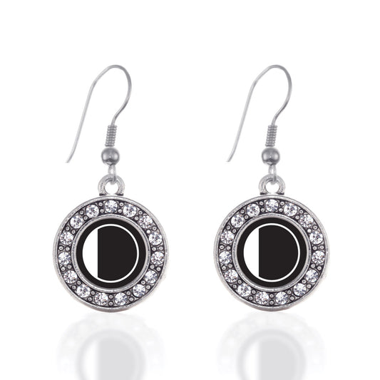 Silver My Vintage Initials - Letter O Circle Charm Dangle Earrings