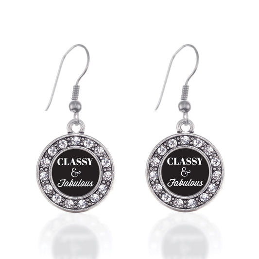 Silver Classy And Fabulous Circle Charm Dangle Earrings