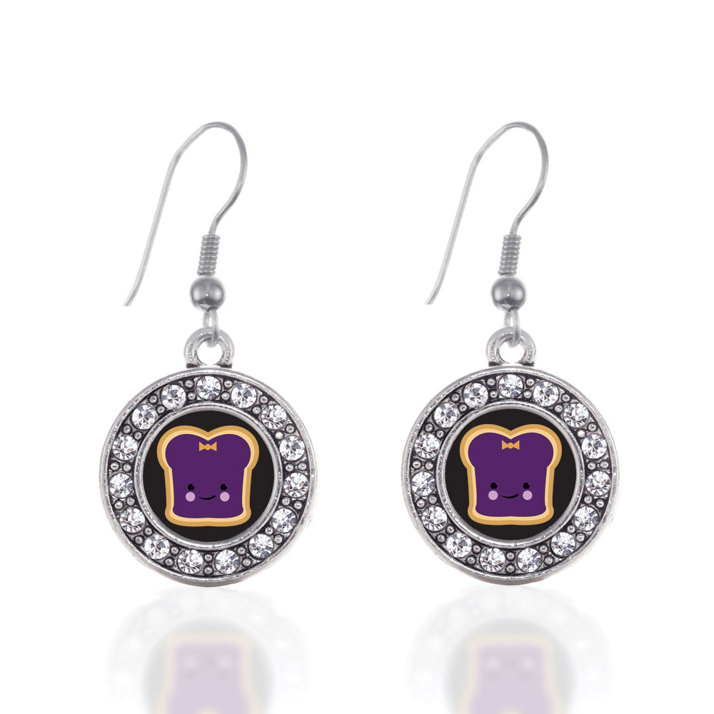 Silver Jelly Circle Charm Dangle Earrings