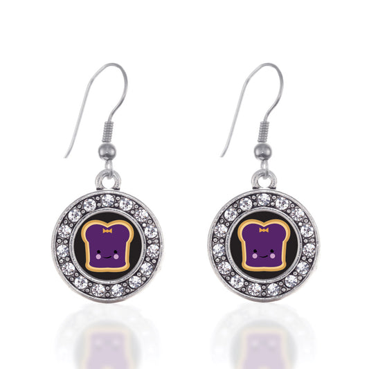 Silver Jelly Circle Charm Dangle Earrings