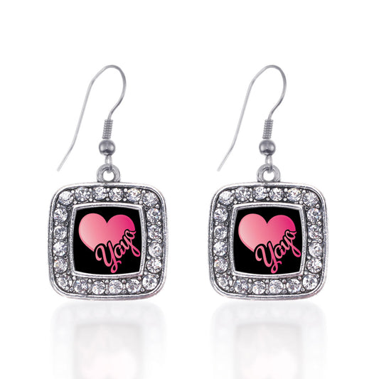 Silver Yaya Square Charm Dangle Earrings