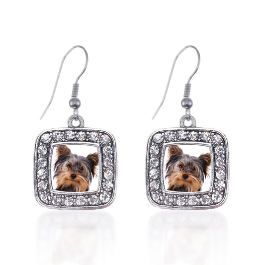 Silver The Yorkshire Square Charm Dangle Earrings