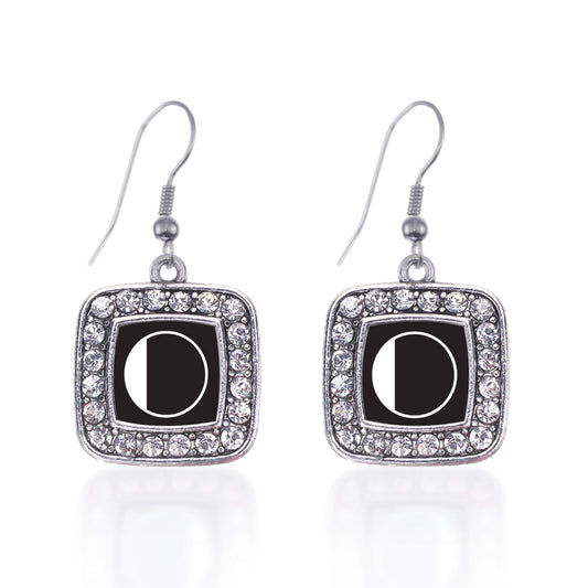 Silver My Vintage Initials - Letter O Square Charm Dangle Earrings