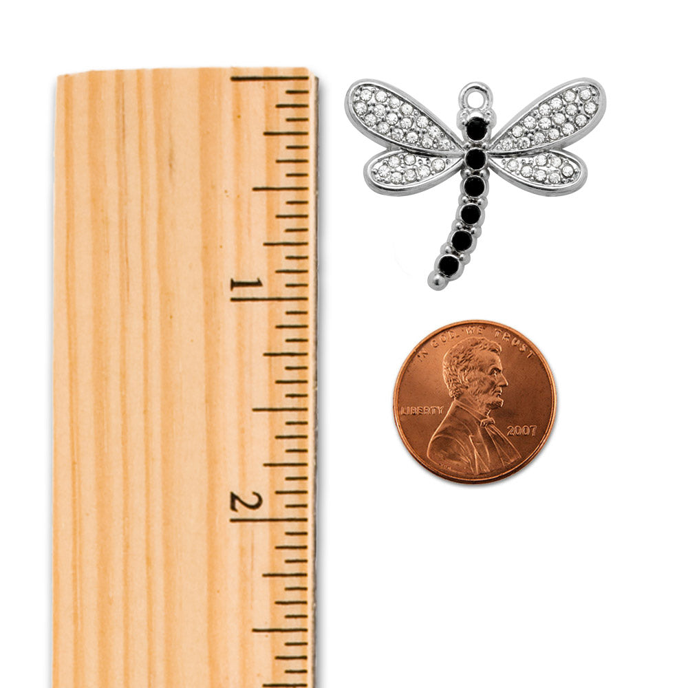 Silver Dragonfly Charm Dangle Earrings