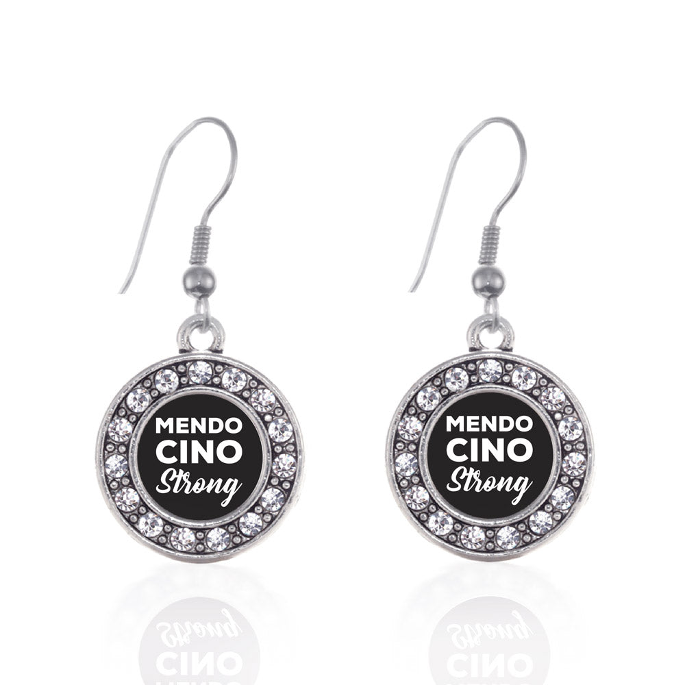 Silver Mendocino Strong Circle Charm Dangle Earrings