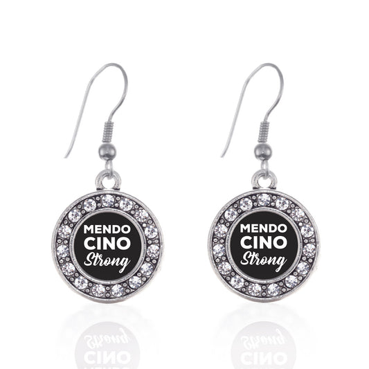 Silver Mendocino Strong Circle Charm Dangle Earrings