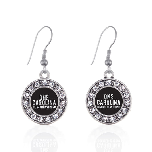 Silver One Carolina - #CarolinaStrong Circle Charm Dangle Earrings