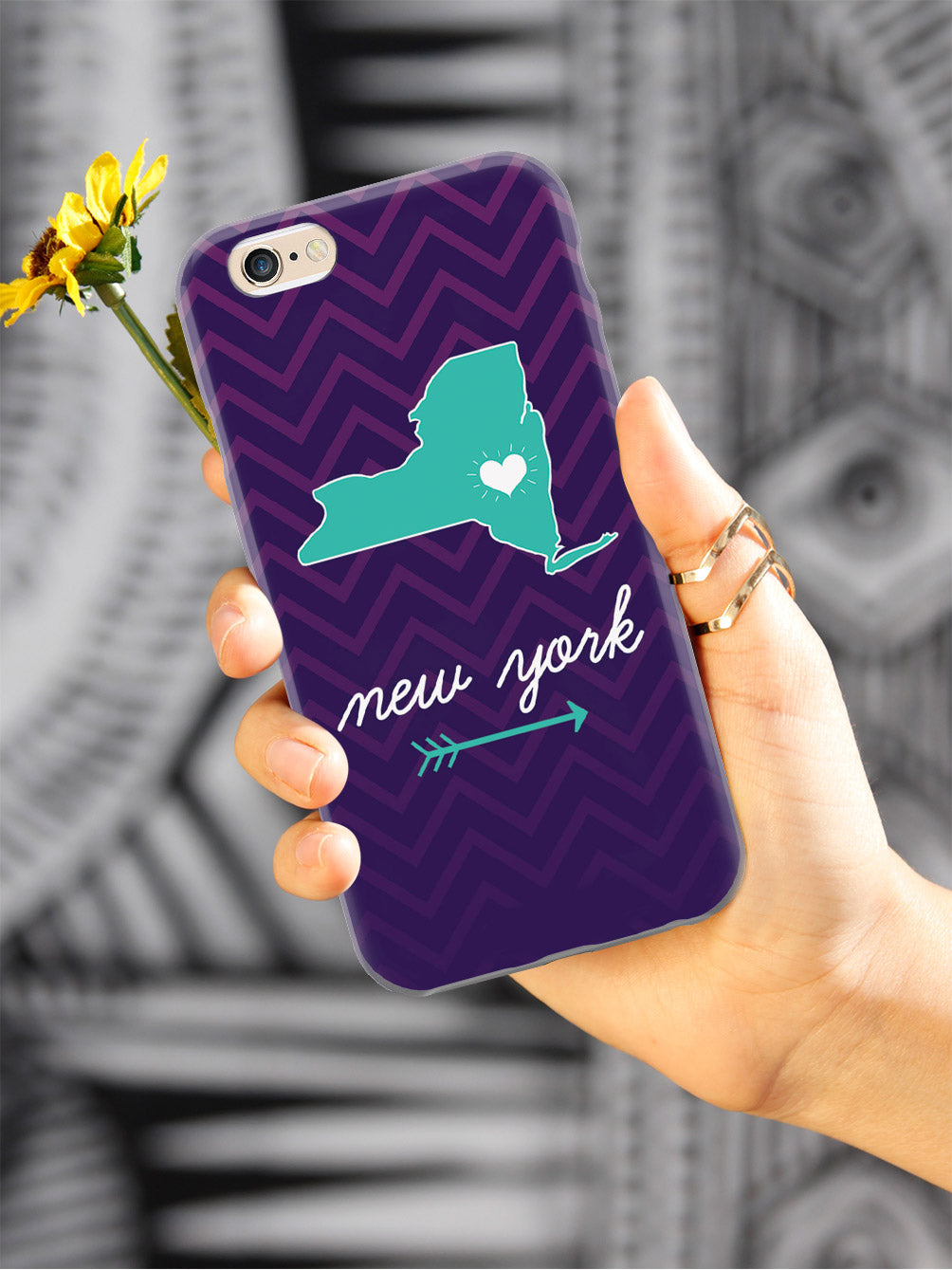 New York Chevron Pattern State Case