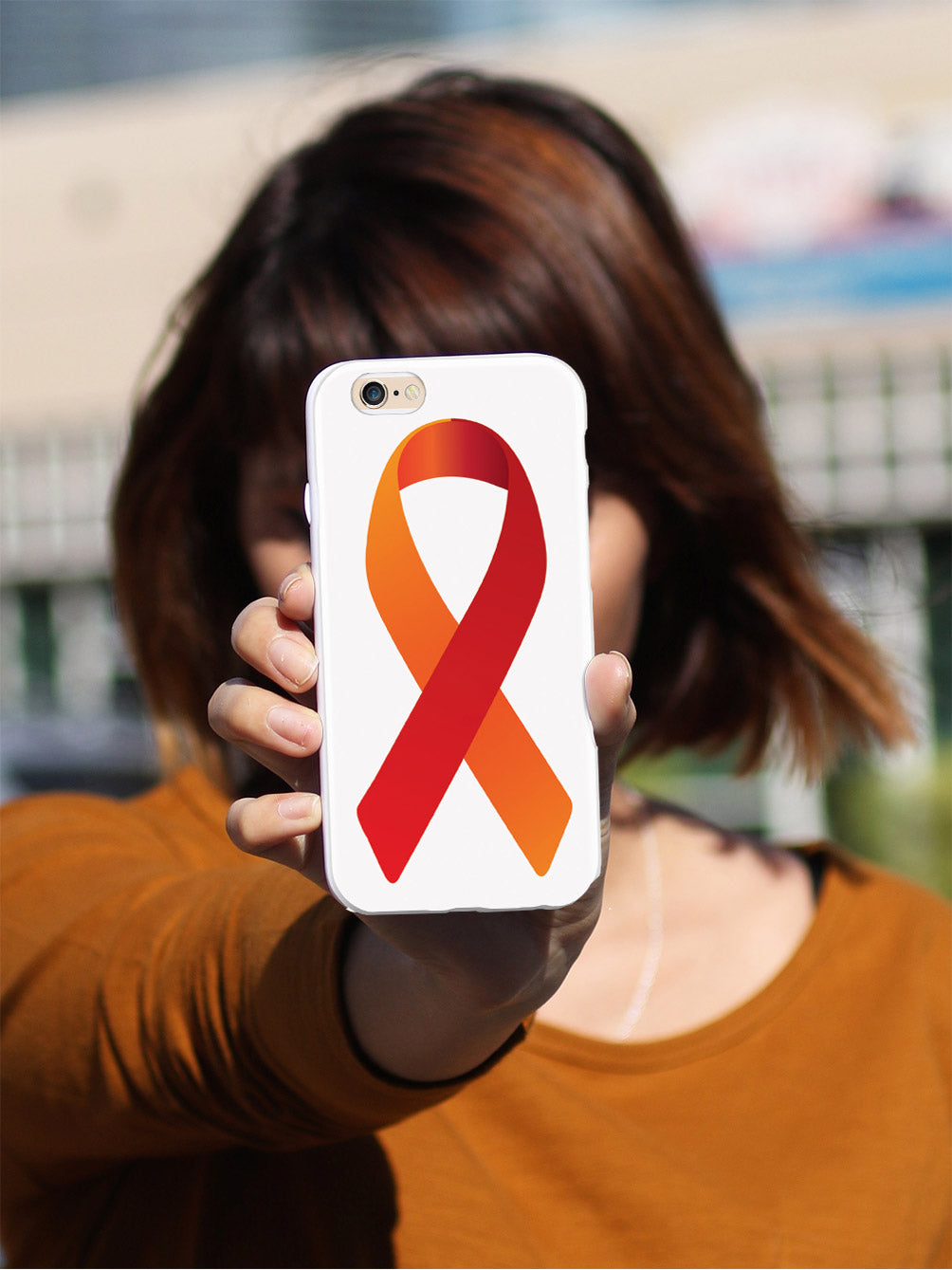Orange & Red Awareness Ribbon Case