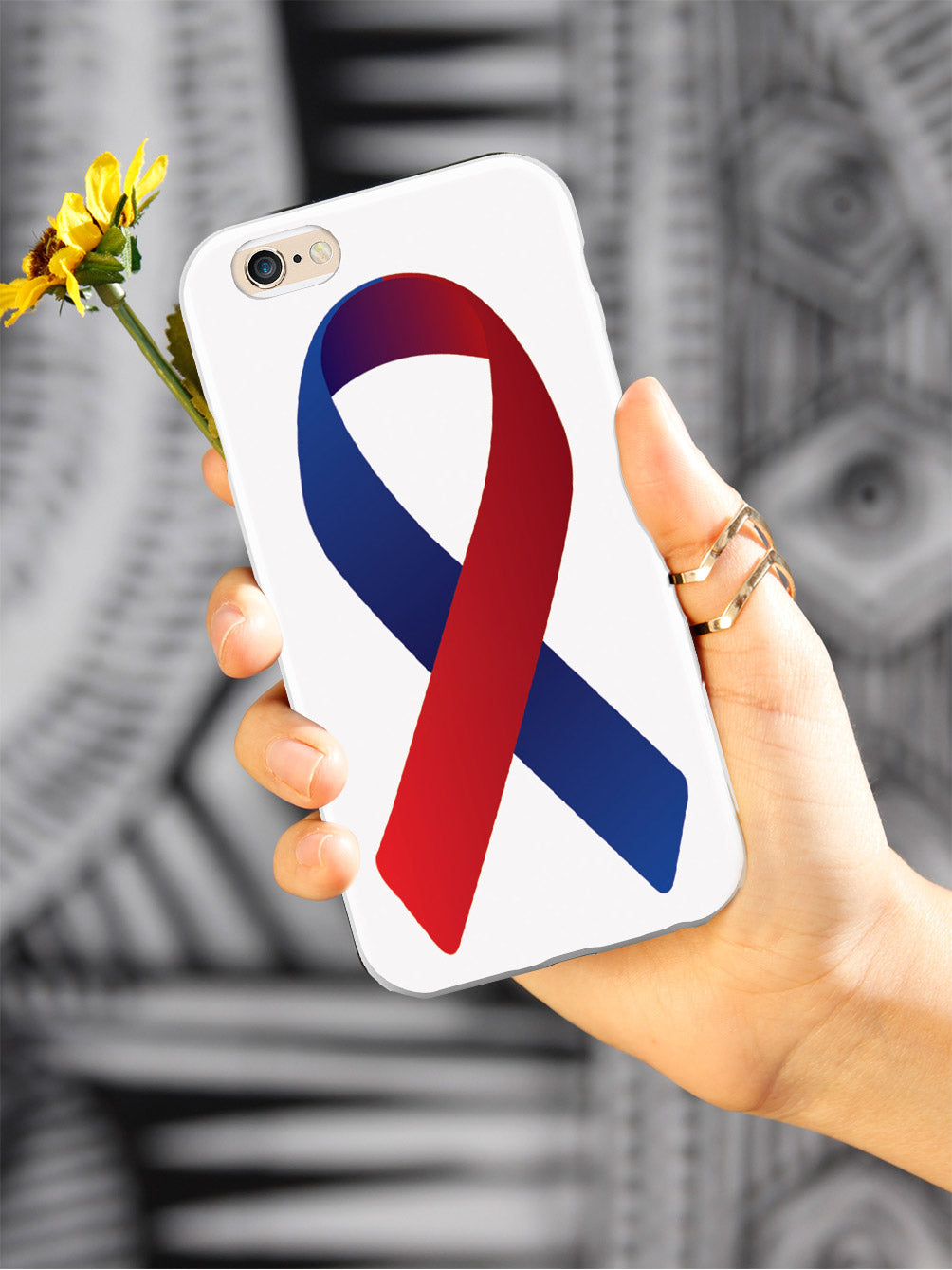 Red & Blue Awareness Ribbon Case