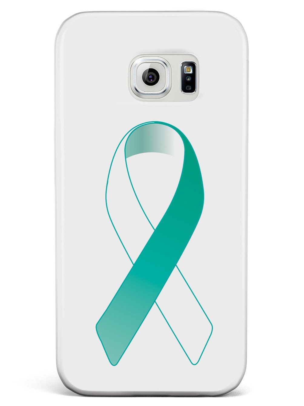 Teal & White Awareness Ribbon Case