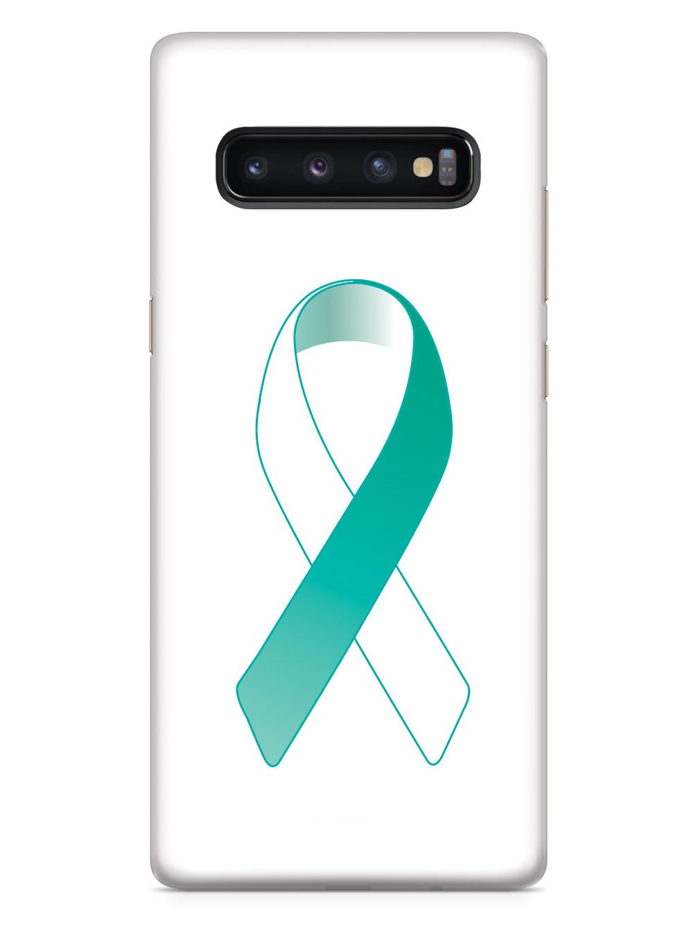 Teal & White Awareness Ribbon Case