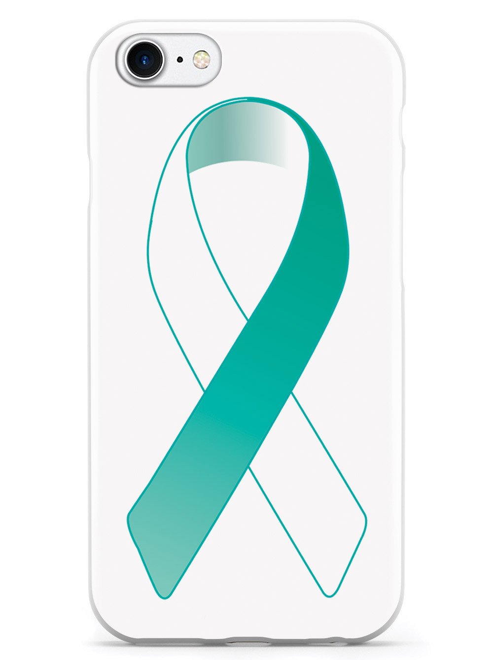 Teal & White Awareness Ribbon Case