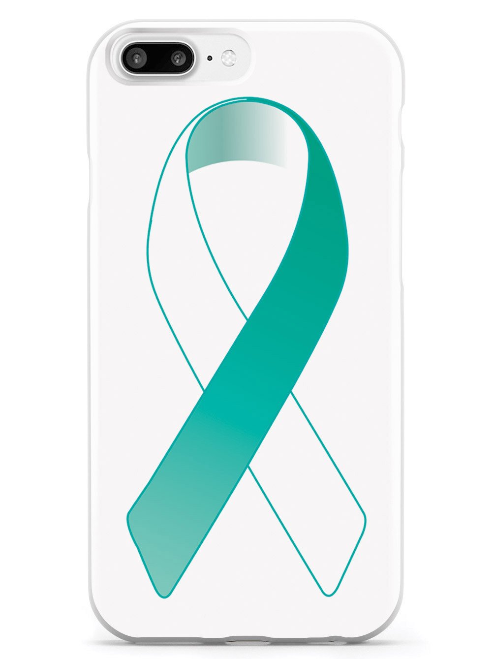 Teal & White Awareness Ribbon Case