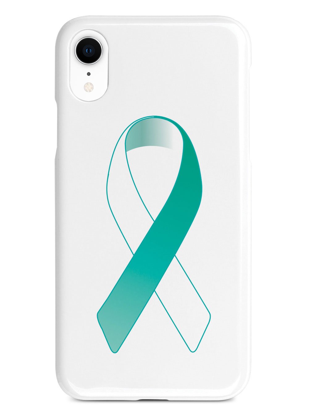 Teal & White Awareness Ribbon Case