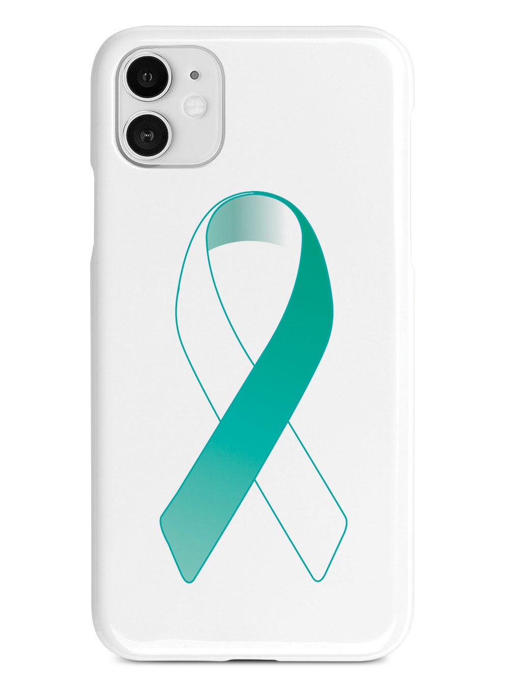 Teal & White Awareness Ribbon Case