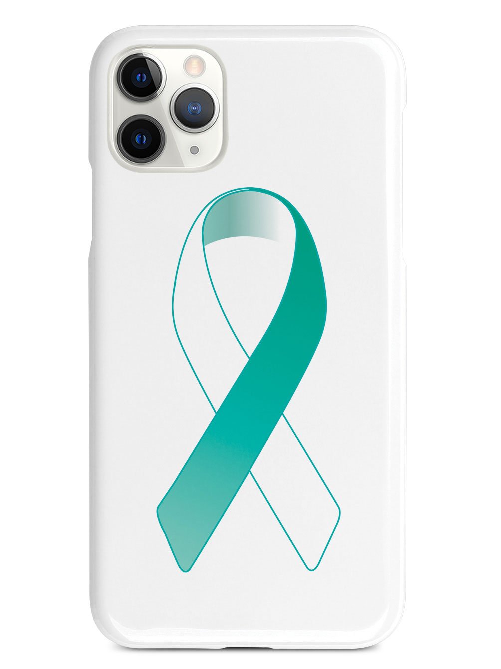 Teal & White Awareness Ribbon Case