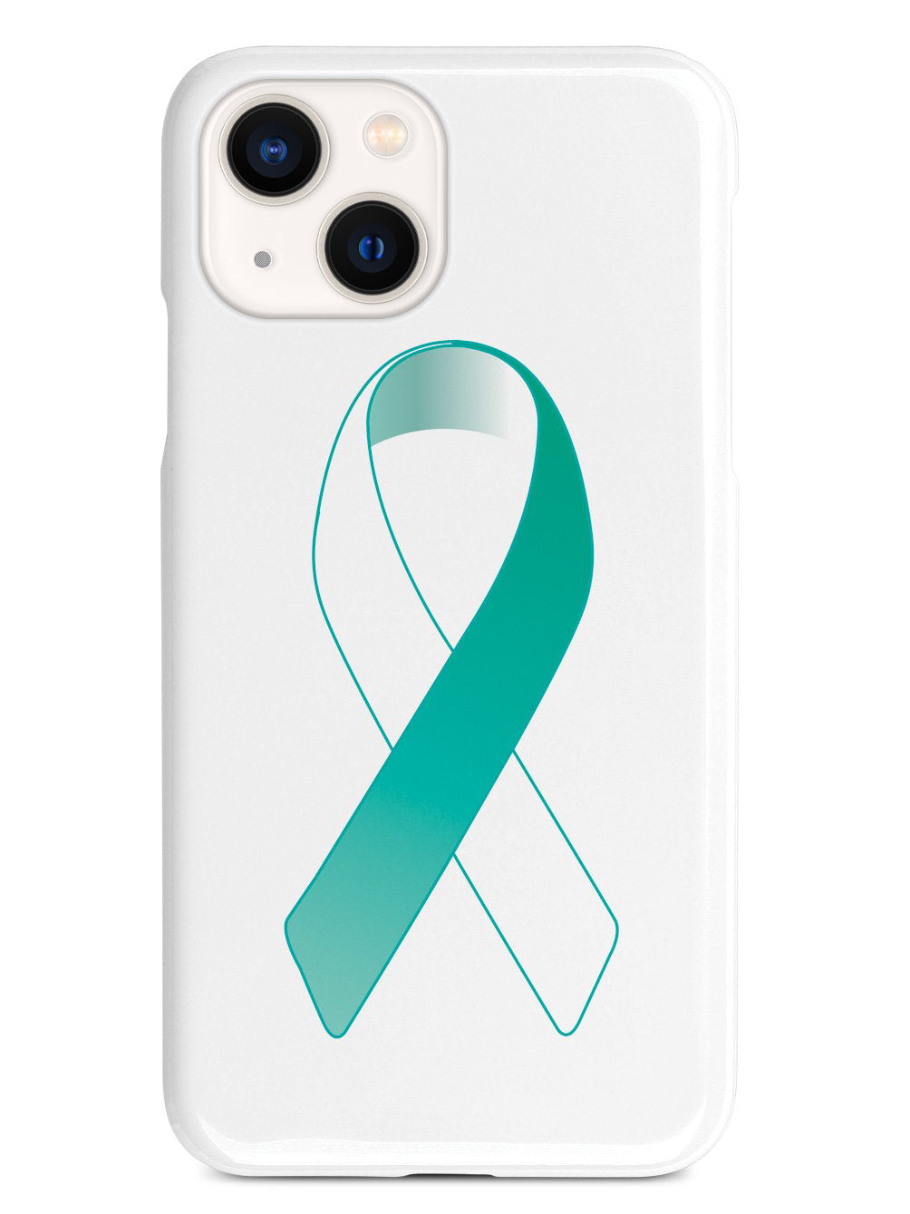 Teal & White Awareness Ribbon Case